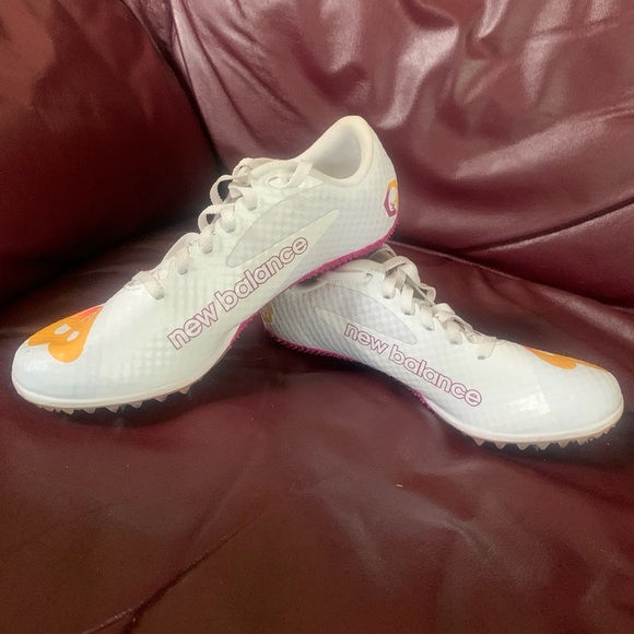New Balance SD100v4 Track & Field Sprint Racing Spike White & Apricot; Size 5 - Picture 6 of 13